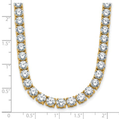 14k 45 1/2 carat Lab Grown Diamond VS+ F+ Complete Round 24 inch Straight Tennis Necklace