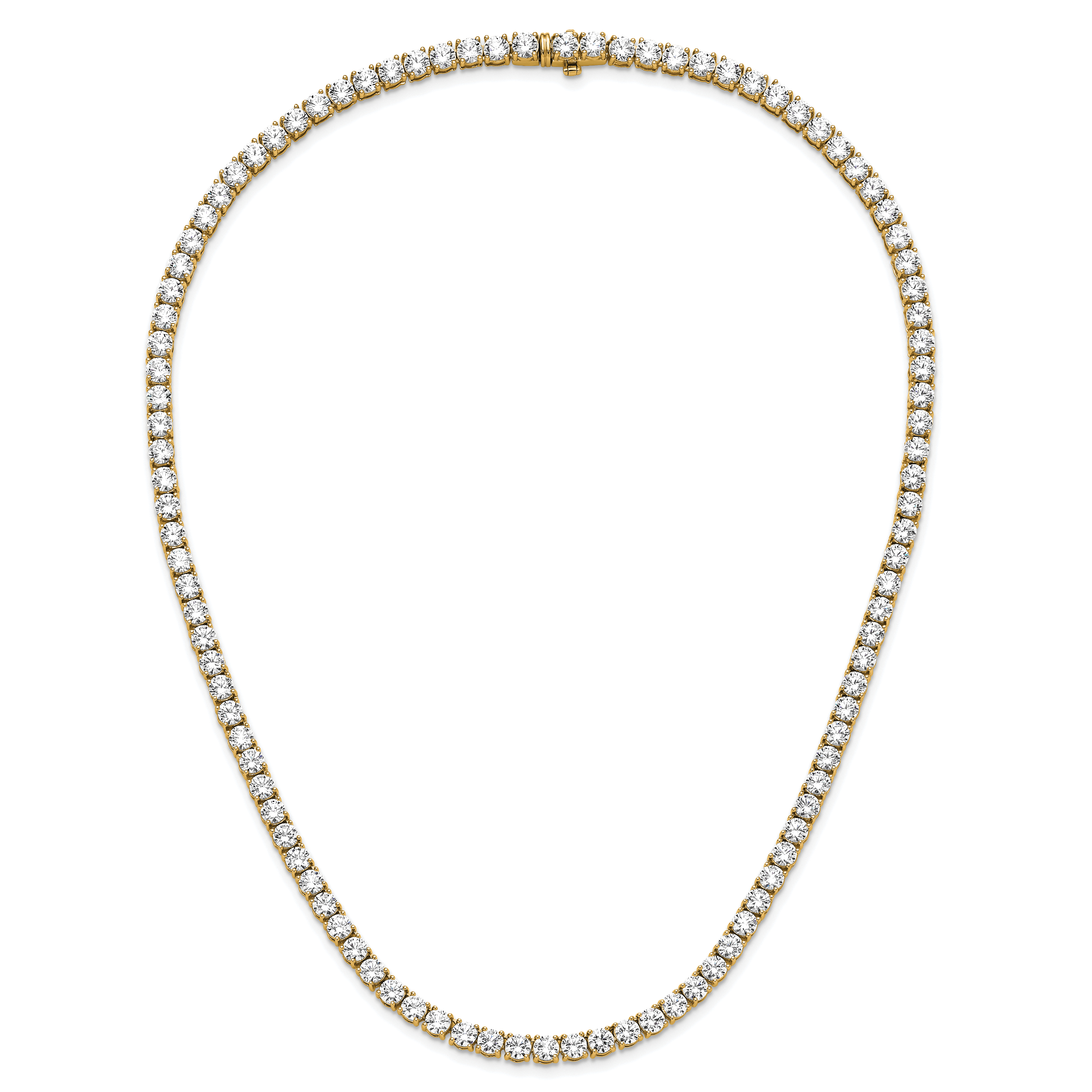 14k 38 carat Lab Grown Diamond VS/SI+ G+ Complete Round 20 inch Straight Tennis Necklace