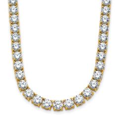14k 45 1/2 carat Lab Grown Diamond VS+ F+ Complete Round 24 inch Straight Tennis Necklace
