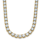 14k 38 carat Lab Grown Diamond VS+ F+ Complete Round 20 inch Straight Tennis Necklace