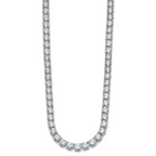 14k White Gold 53 7/8 carat Lab Grown Diamond VS+ F+ Complete Round 22 inch Straight Tennis Necklace