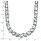 14k White Gold 44 carat Lab Grown Diamond VS+ F+ Complete Round 18 inch Straight Tennis Necklace