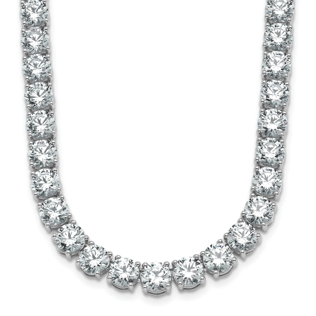 14k White Gold 49 carat Lab Grown Diamond VS/SI+ G+ Complete Round 20 inch Straight Tennis Necklace