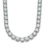 14k White Gold 49 carat Lab Grown Diamond VS/SI+ G+ Complete Round 20 inch Straight Tennis Necklace