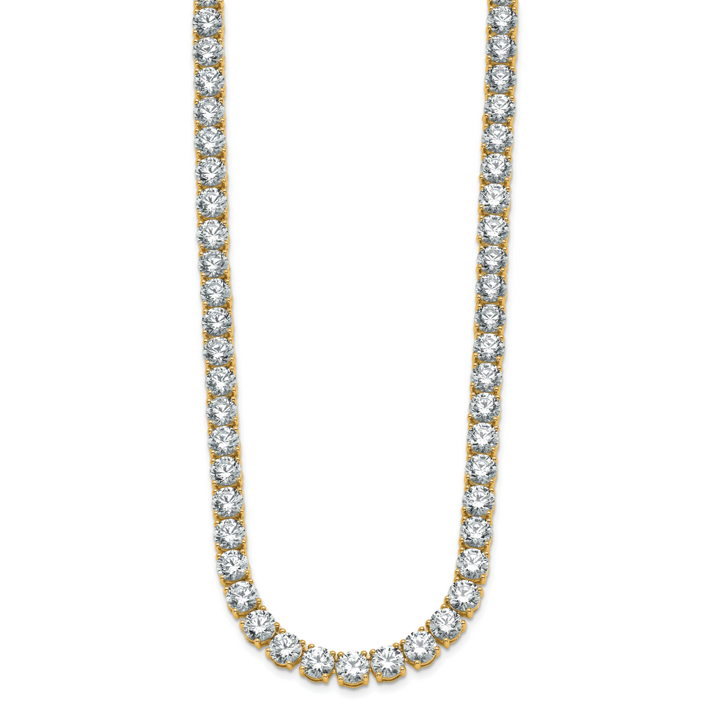 14k 53 7/8 carat Lab Grown Diamond VS/SI+ G+ Complete Round 22 inch Straight Tennis Necklace
