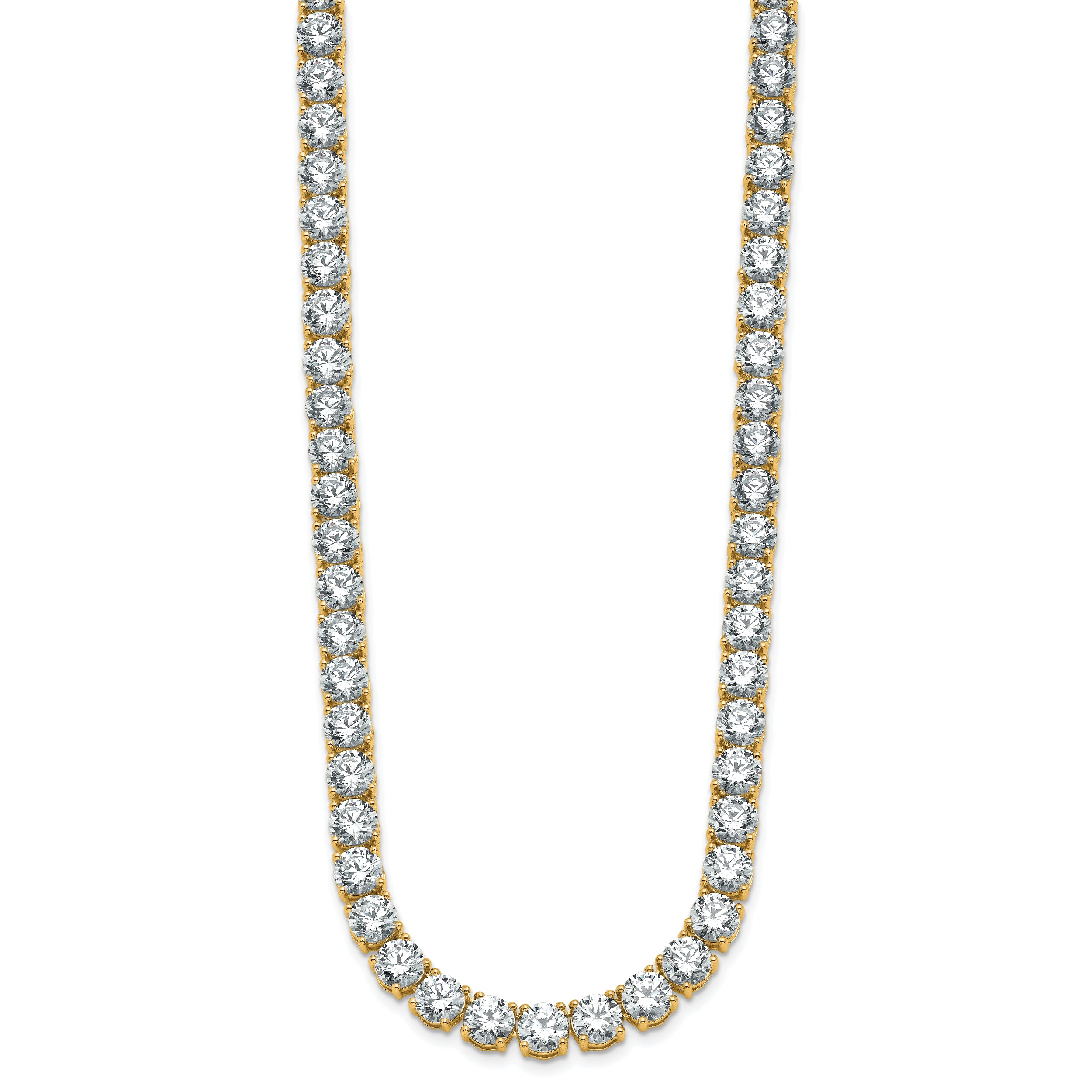 14k 58 1/3 carat Lab Grown Diamond VS/SI+ G+ Complete Round 24 inch Straight Tennis Necklace