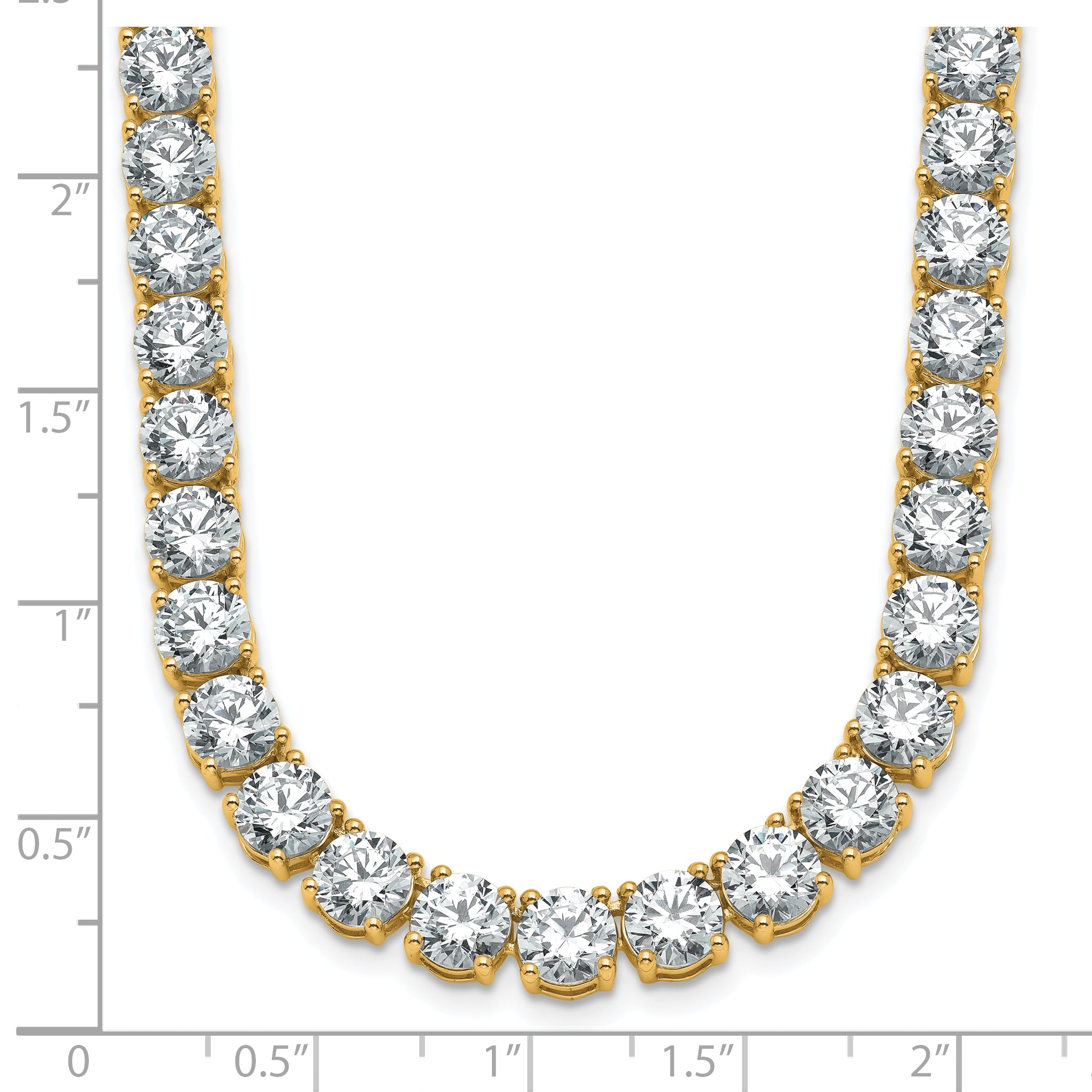 14k 58 1/3 carat Lab Grown Diamond VS+ F+ Complete Round 24 inch Straight Tennis Necklace