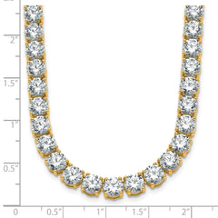 14k 58 1/3 carat Lab Grown Diamond VS+ F+ Complete Round 24 inch Straight Tennis Necklace