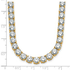 14k 58 1/3 carat Lab Grown Diamond VS/SI+ G+ Complete Round 24 inch Straight Tennis Necklace