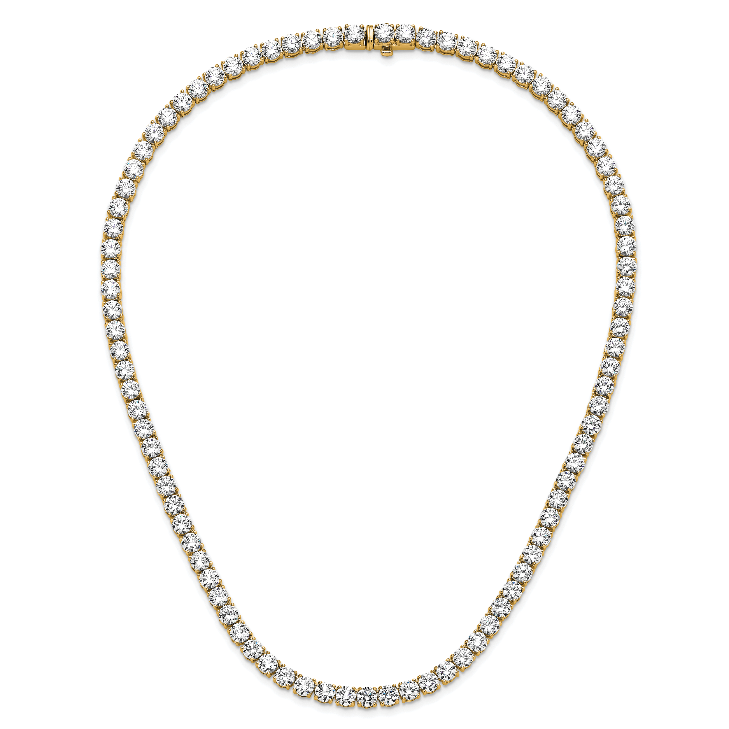 14k 49 carat Lab Grown Diamond VS/SI+ G+ Complete Round 20 inch Straight Tennis Necklace