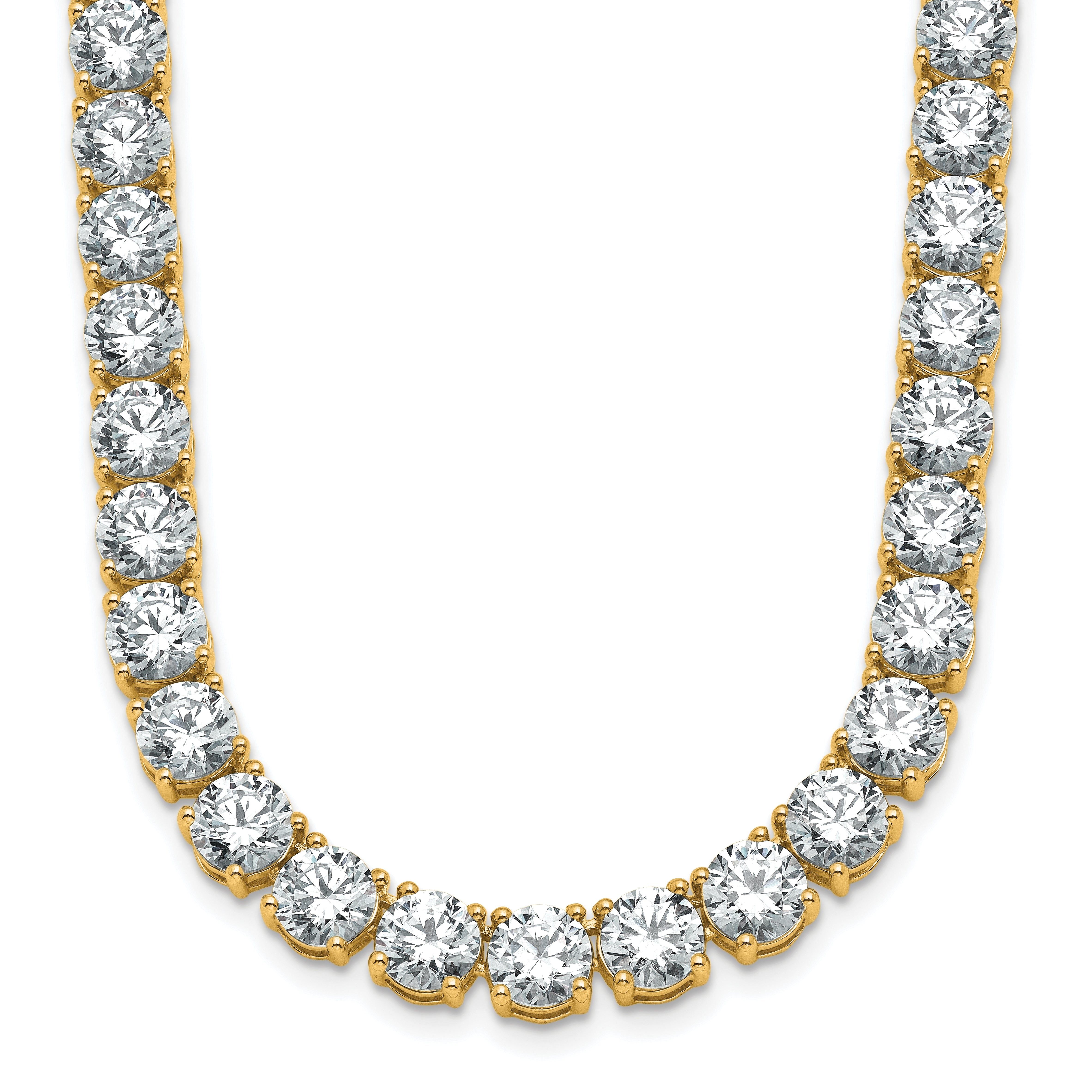 14k 49 carat Lab Grown Diamond VS+ F+ Complete Round 20 inch Straight Tennis Necklace Main image