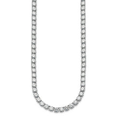 14k White Gold 68 1/4 carat Lab Grown Diamond VS+ F+ Complete Round 22 inch Straight Tennis Necklace