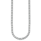 14k White Gold 56 1/4 carat Lab Grown Diamond VS/SI+ G+ Complete Round 18 inch Straight Tennis Necklace