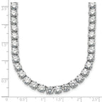 14k White Gold 56 1/4 carat Lab Grown Diamond VS/SI+ G+ Complete Round 18 inch Straight Tennis Necklace