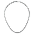 14k White Gold 62 1/4 carat Lab Grown Diamond VS/SI+ G+ Complete Round 20 inch Straight Tennis Necklace