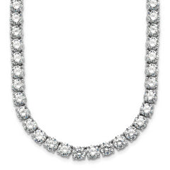 14k White Gold 62 1/4 carat Lab Grown Diamond VS+ F+ Complete Round 20 inch Straight Tennis Necklace
