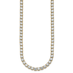 14k 74 1/4 carat Lab Grown Diamond VS+ F+ Complete Round 24 inch Straight Tennis Necklace