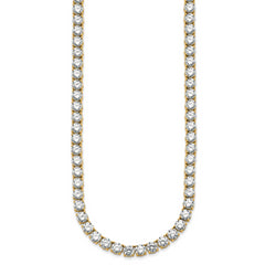 14k 74 1/4 carat Lab Grown Diamond VS/SI+ G+ Complete Round 24 inch Straight Tennis Necklace