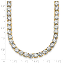 14k 74 1/4 carat Lab Grown Diamond VS/SI+ G+ Complete Round 24 inch Straight Tennis Necklace