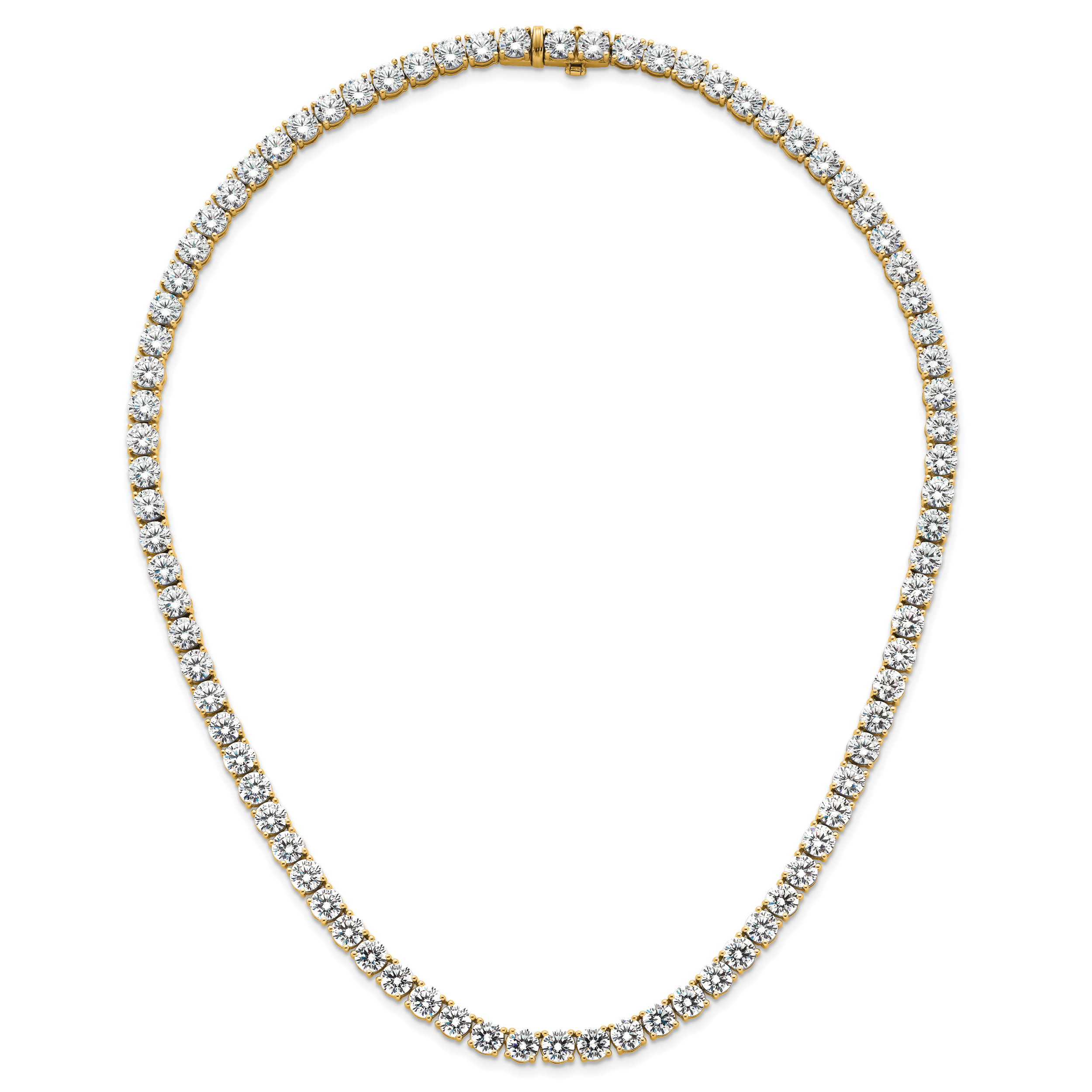 14k 62 1/4 carat Lab Grown Diamond VS/SI+ G+ Complete Round 20 inch Straight Tennis Necklace