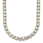 14k 74 1/4 carat Lab Grown Diamond VS/SI+ G+ Complete Round 24 inch Straight Tennis Necklace