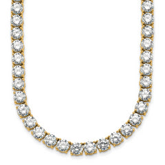 14k 74 1/4 carat Lab Grown Diamond VS/SI+ G+ Complete Round 24 inch Straight Tennis Necklace