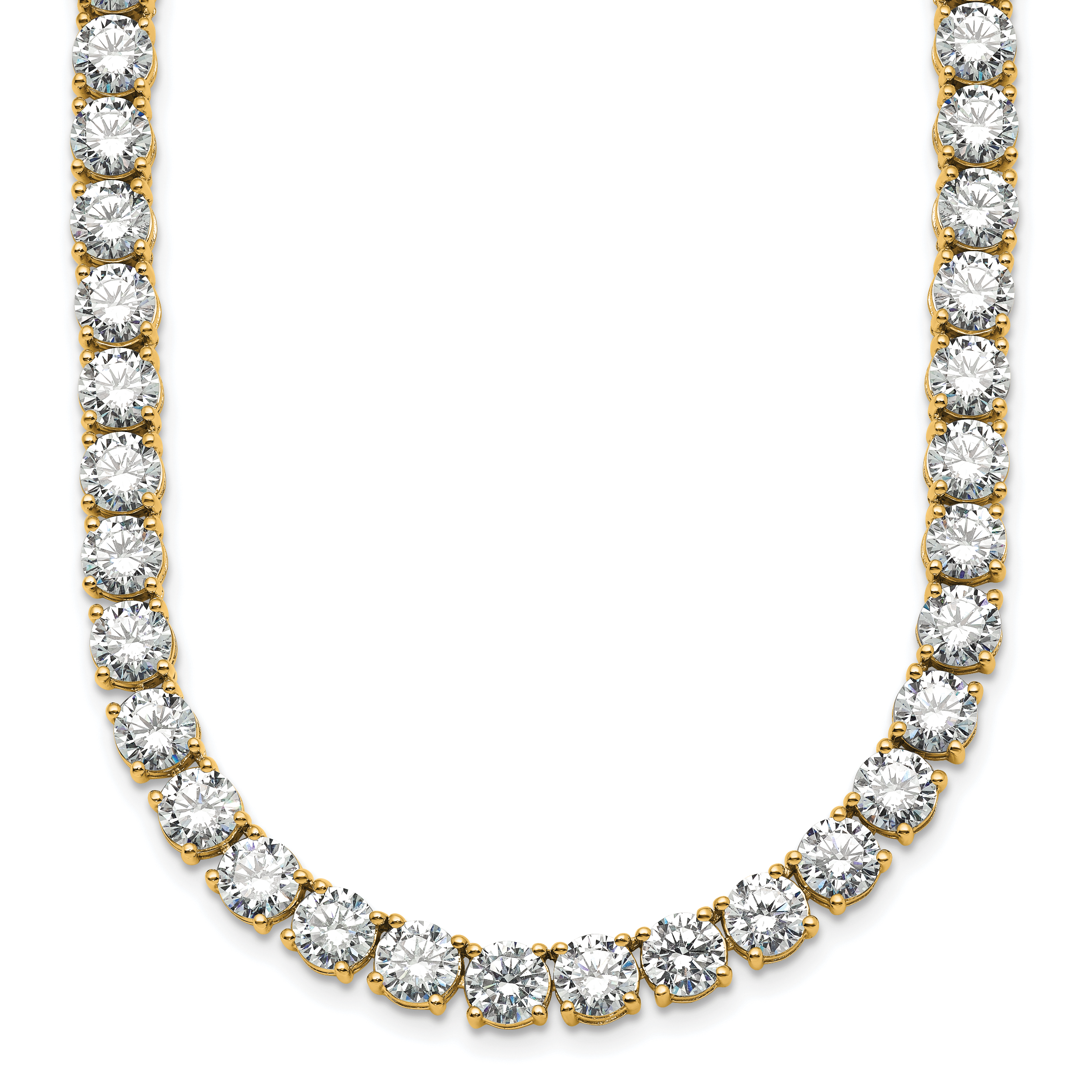 14k 62 1/4 carat Lab Grown Diamond VS+ F+ Complete Round 20 inch Straight Tennis Necklace Main image