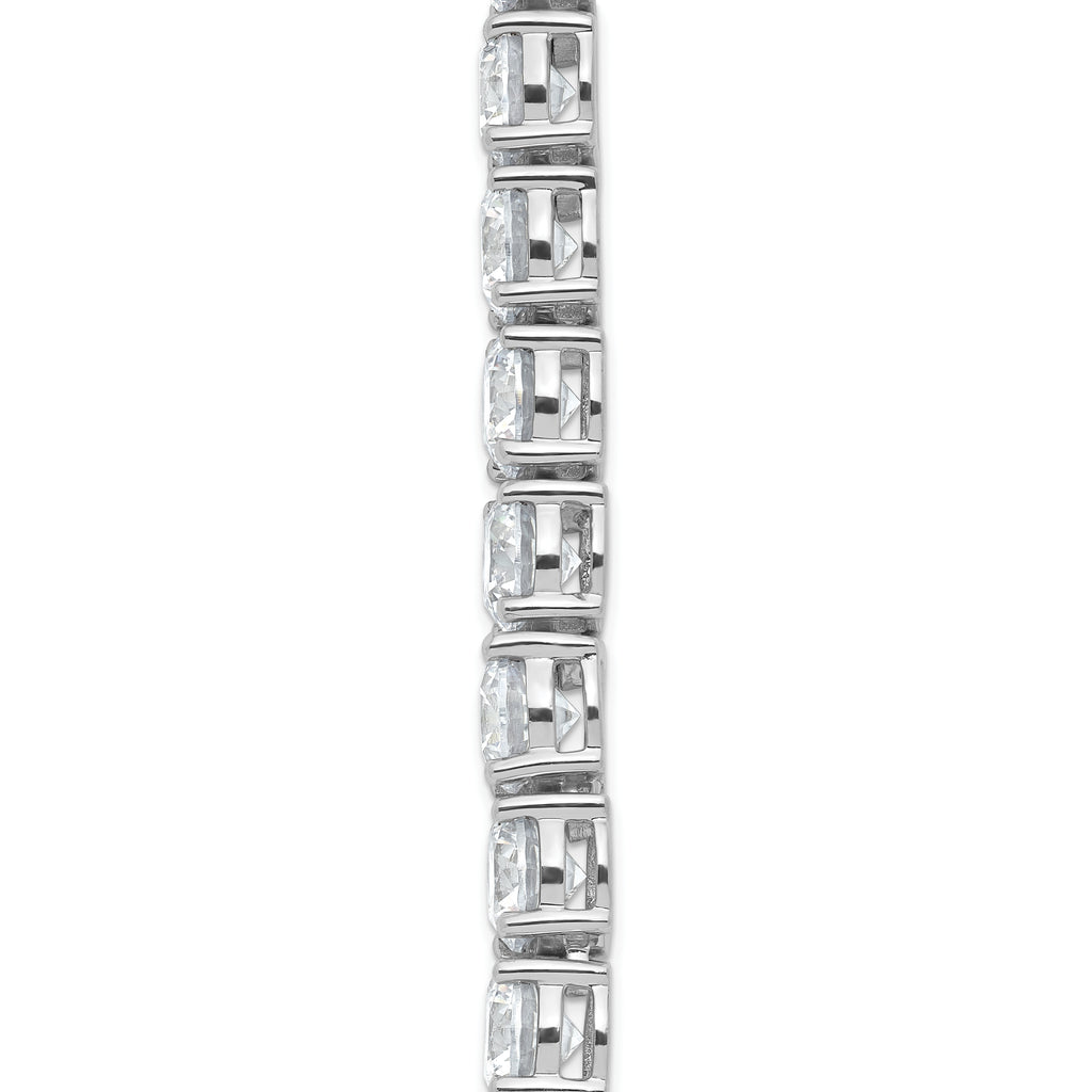 14k White Gold 67 carat Lab Grown Diamond VS/SI+ G+ Complete Round 18 inch Straight Tennis Necklace