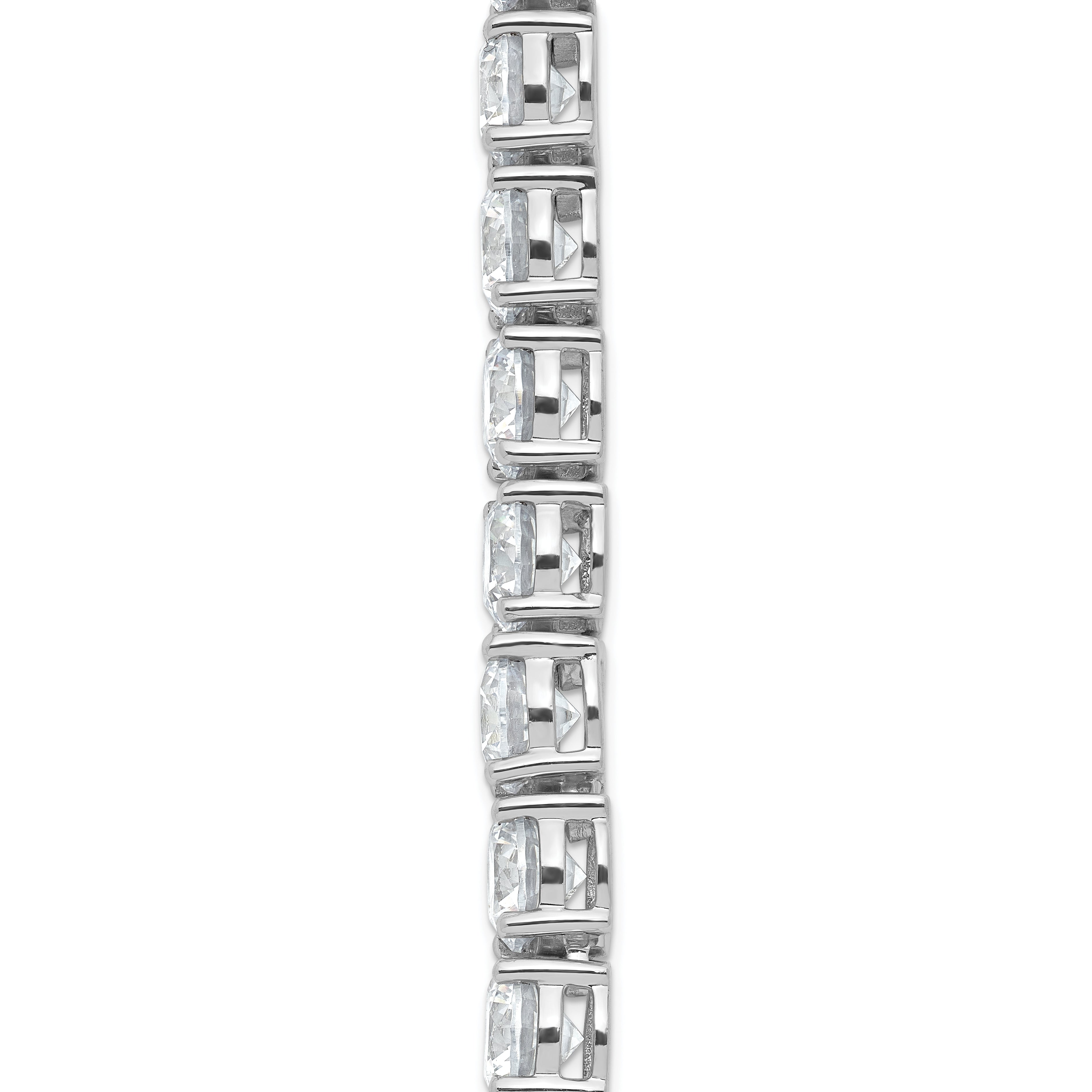 14k White Gold 91 carat Lab Grown Diamond VS/SI+ G+ Complete Round 24 inch Straight Tennis Necklace