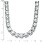 14k White Gold 91 carat Lab Grown Diamond VS/SI+ G+ Complete Round 24 inch Straight Tennis Necklace