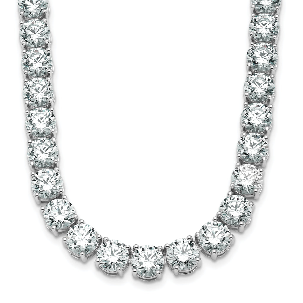 14k White Gold 74 carat Lab Grown Diamond VS/SI+ G+ Complete Round 20 inch Straight Tennis Necklace