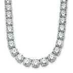 14k White Gold 74 carat Lab Grown Diamond VS/SI+ G+ Complete Round 20 inch Straight Tennis Necklace