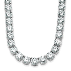 14k White Gold 83 carat Lab Grown Diamond VS/SI+ G+ Complete Round 22 inch Straight Tennis Necklace