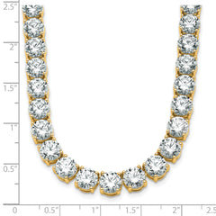 14k 91 carat Lab Grown Diamond VS+ F+ Complete Round 24 inch Straight Tennis Necklace