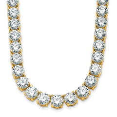 14k 91 carat Lab Grown Diamond VS+ F+ Complete Round 24 inch Straight Tennis Necklace