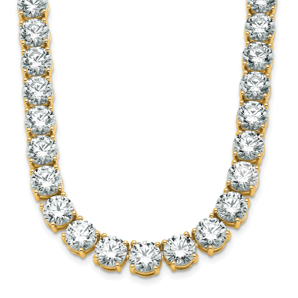 14k 83 carat Lab Grown Diamond VS/SI+ G+ Complete Round 22 inch Straight Tennis Necklace