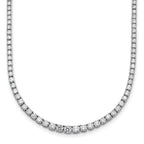 14k White Gold 5 3/8 carat Lab Grown Diamond VS/SI+ G+ Complete Round 18 inch Graduated Tennis Necklace
