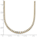 14k 5 3/8 carat Lab Grown Diamond VS/SI+ G+ Complete Round 18 inch Graduated Tennis Necklace