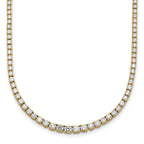 14k 5 3/8 carat Lab Grown Diamond VS/SI+ G+ Complete Round 18 inch Graduated Tennis Necklace