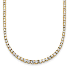 14k 5 3/8 carat Lab Grown Diamond VS/SI+ G+ Complete Round 18 inch Graduated Tennis Necklace