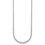 14k White Gold 9 7/8 carat Lab Grown Diamond VS+ F+ Complete Round 18 inch Graduated Tennis Necklace