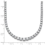 14k White Gold 9 7/8 carat Lab Grown Diamond VS/SI+ G+ Complete Round 18 inch Graduated Tennis Necklace