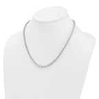 14k White Gold 9 7/8 carat Lab Grown Diamond VS/SI+ G+ Complete Round 18 inch Graduated Tennis Necklace