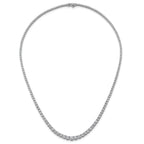 14k White Gold 9 7/8 carat Lab Grown Diamond VS+ F+ Complete Round 18 inch Graduated Tennis Necklace