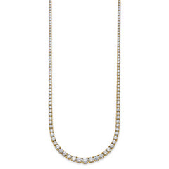 14k 9 7/8 carat Lab Grown Diamond VS+ F+ Complete Round 18 inch Graduated Tennis Necklace