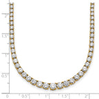 14k 9 7/8 carat Lab Grown Diamond VS+ F+ Complete Round 18 inch Graduated Tennis Necklace
