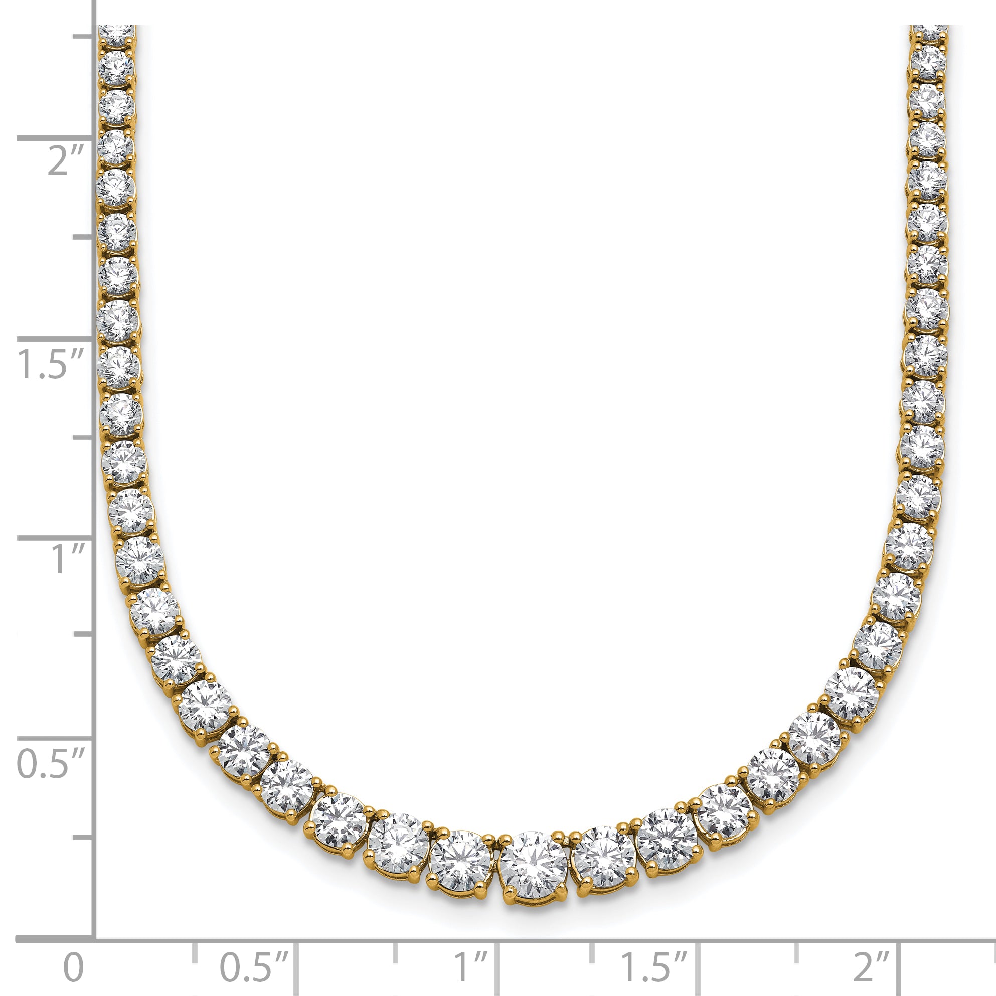 14k 9 7/8 carat Lab Grown Diamond VS+ F+ Complete Round 18 inch Graduated Tennis Necklace
