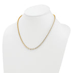 14k 9 7/8 carat Lab Grown Diamond VS/SI+ G+ Complete Round 18 inch Graduated Tennis Necklace