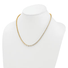 14k 9 7/8 carat Lab Grown Diamond VS+ F+ Complete Round 18 inch Graduated Tennis Necklace
