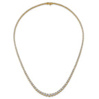 14k 9 7/8 carat Lab Grown Diamond VS/SI+ G+ Complete Round 18 inch Graduated Tennis Necklace